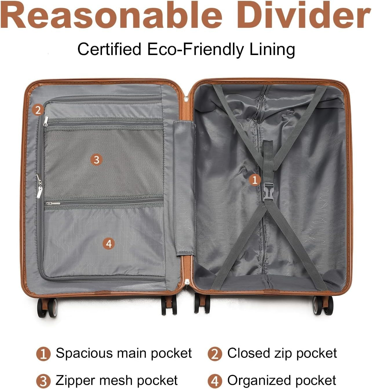 28'' Large Black Check In Suitcase PP Hard Shell TSA Lock 4 Spinner Wheels