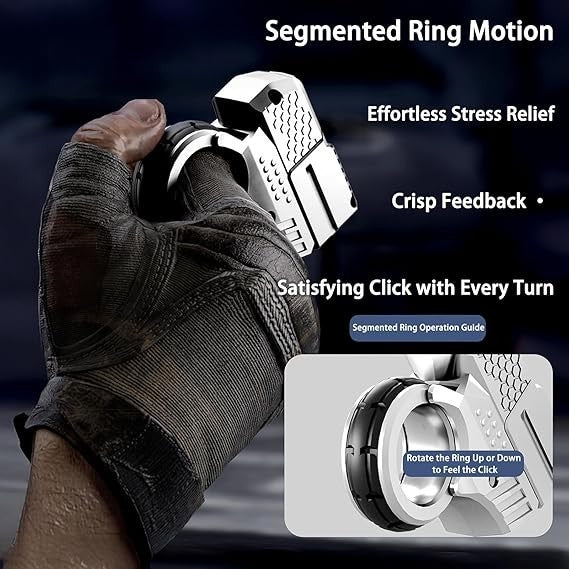 Alloy Finger Fidget Ring Launcher Pop Action Stress Focus EDC