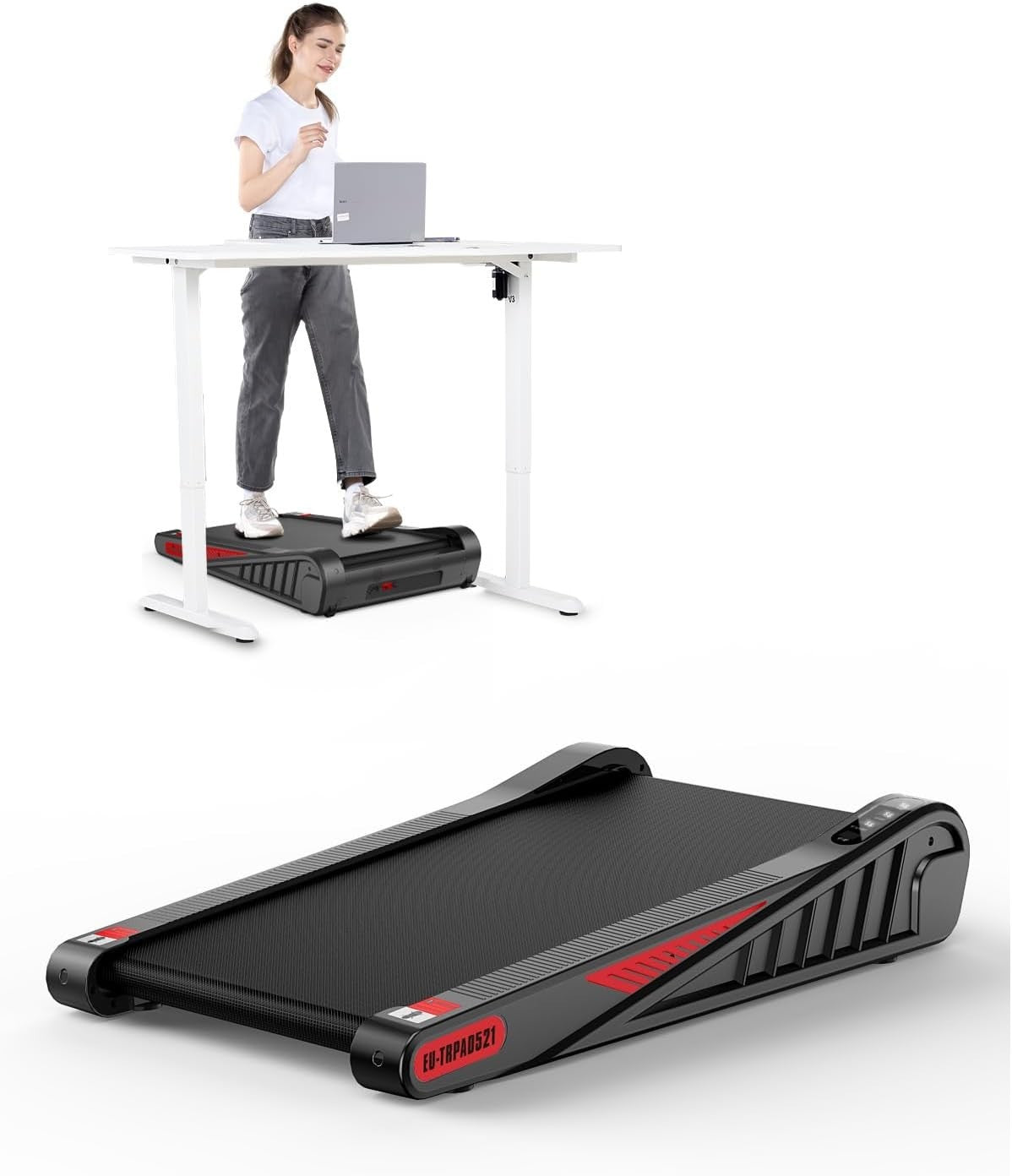 Under Desk Walking Pad Treadmill 2.5HP Incline 1-6KM/H Home Office
