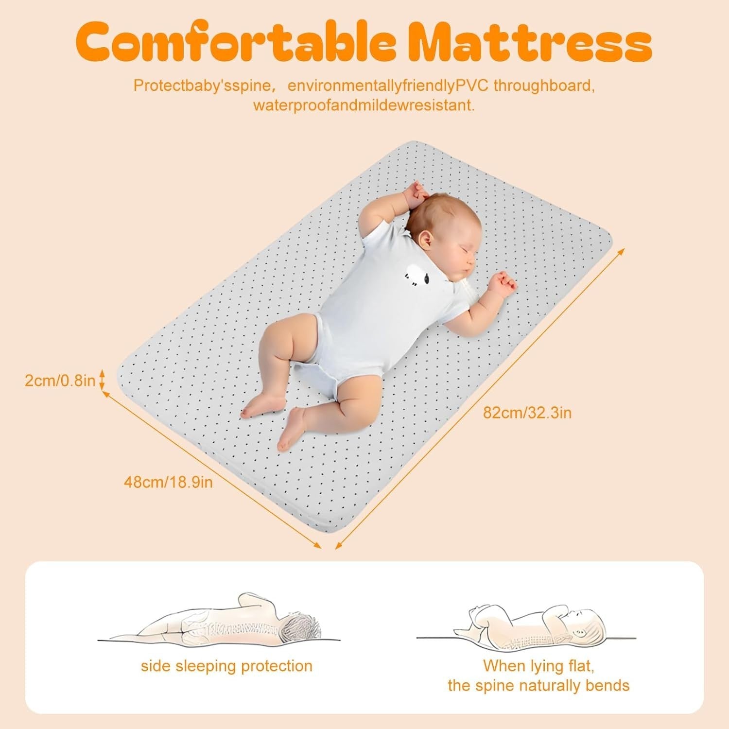 3in1 Baby Crib Bassinet Adjustable Travel Cot with Mattress & Storage Black
