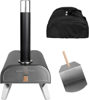 12" Outdoor Wood Fired Pizza Oven Black Stainless Steel Portable BBQ Smoker