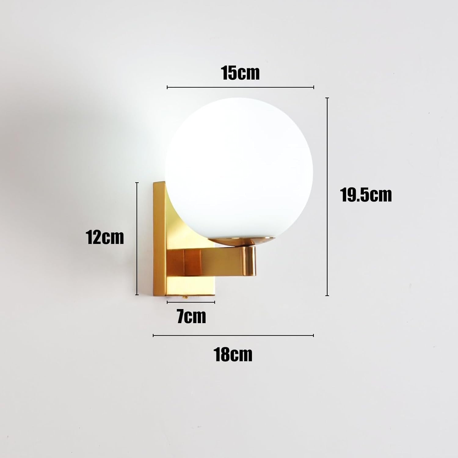 Modern Glass Globe Wall Light, Minimalist LED Sconce for Bedroom