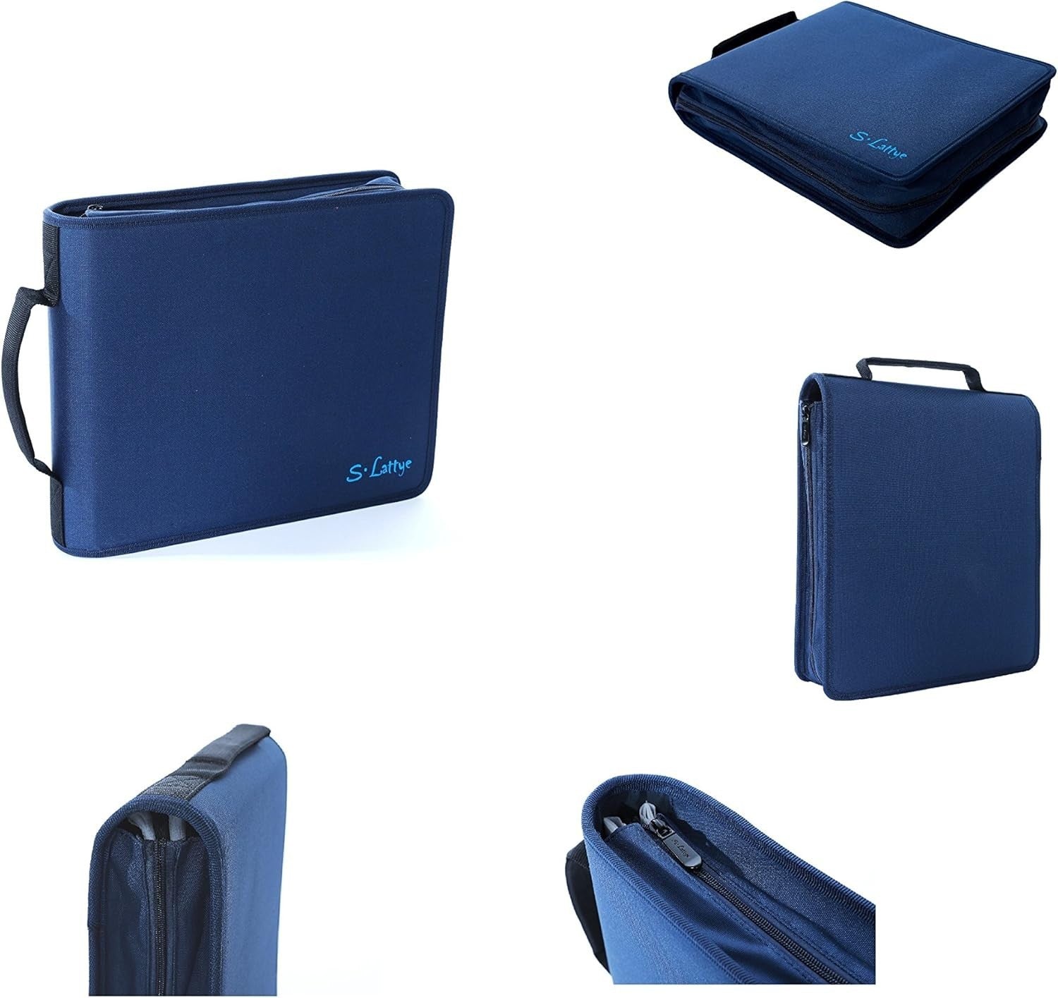 192 Disc DVD CD Storage Wallet Case Binder Blu Ray Organizer Album Blue