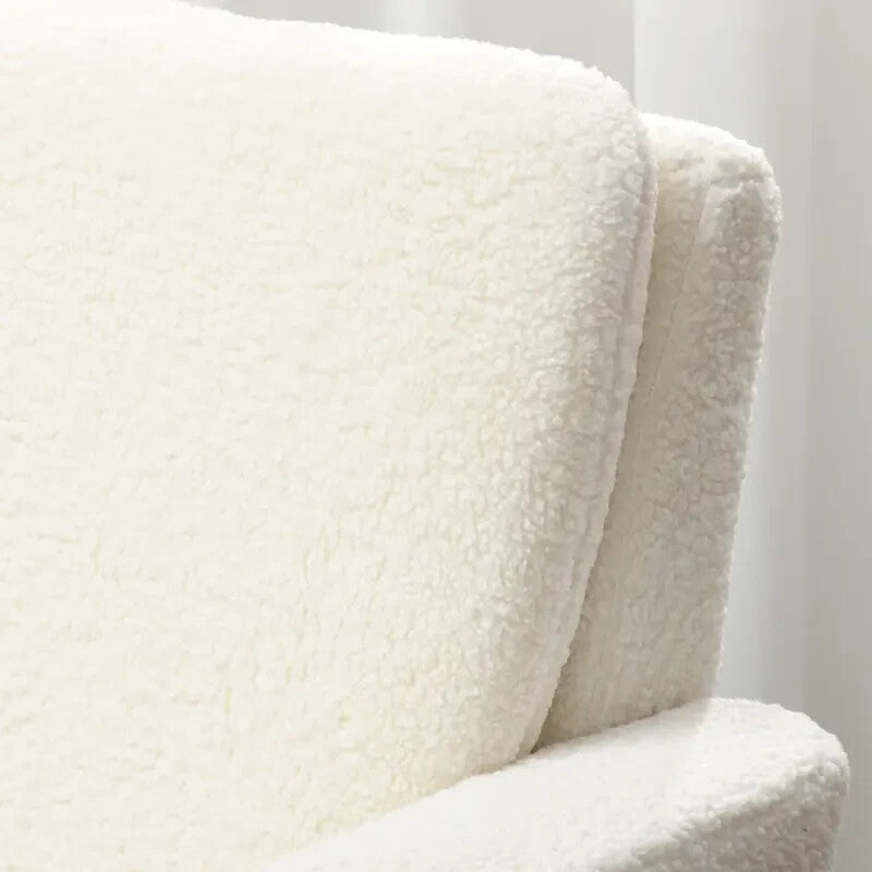 Cream Teddy Armchair Upholstered Lounge Sofa Chair Wooden Legs Seat