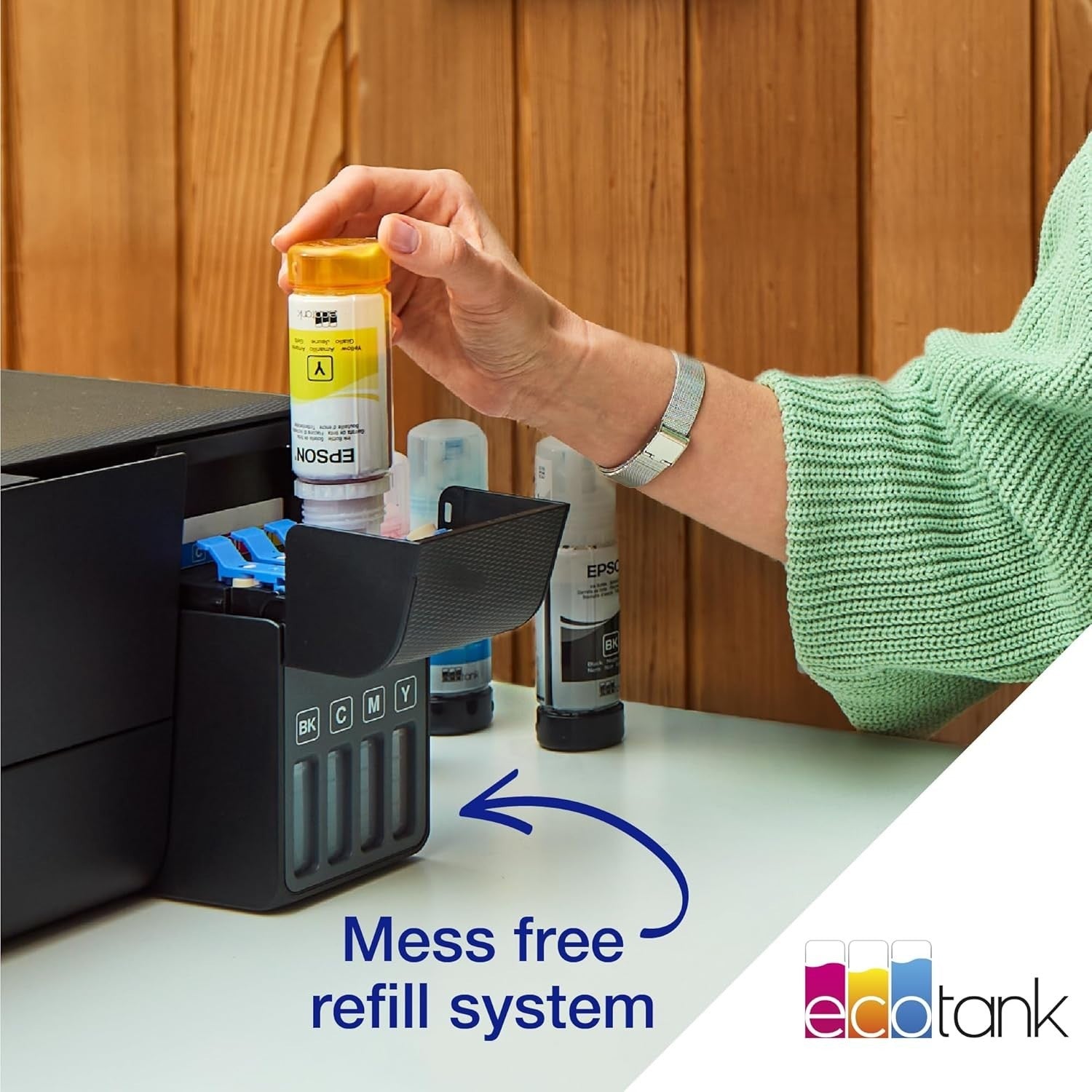 Black EcoTank ET-2861 WiFi Inkjet Printer A4 Borderless Printing