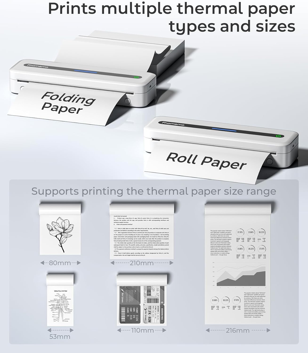 A4 Portable Thermal Printer 300DPI Bluetooth 2600mAh