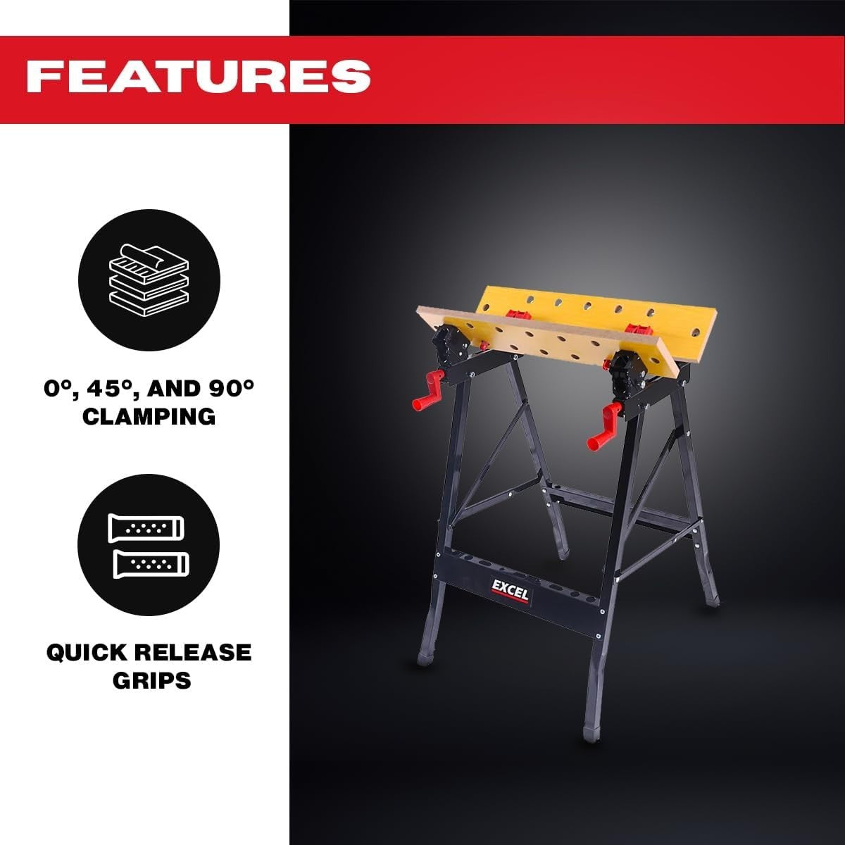Portable Flip Top Workbench Foldable Vise Stand Adjustable Clamping Table