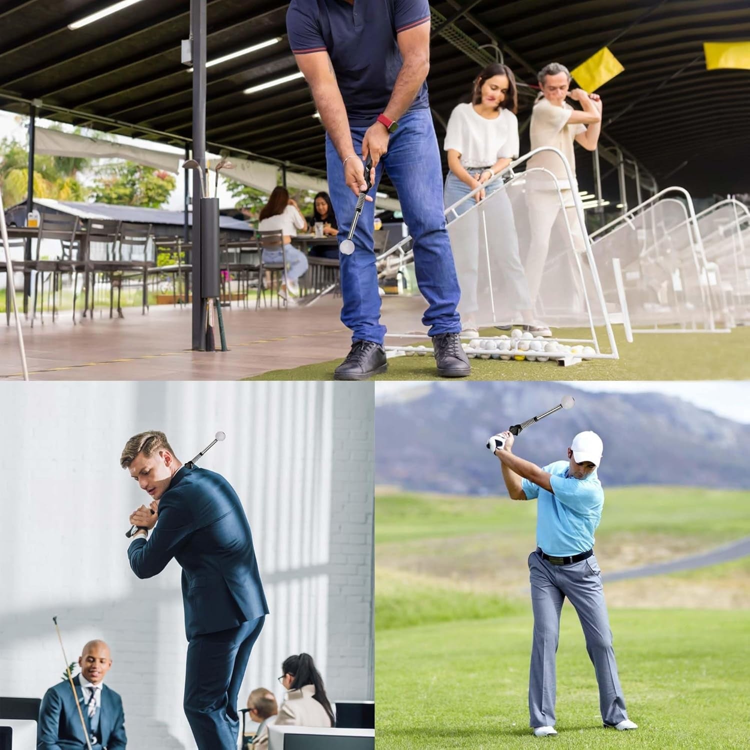 Retractable Golf Swing Trainer Tempo Grip Warm Up Aid Right Hand