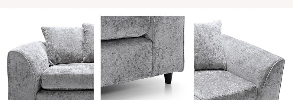 2C2 Light Grey Corner Sofa 5 Seater Fabric L Shape Couch with Cushions