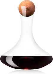 Crystal Wine Decanter with Cork Stopper Elegant Aerating Glass Carafe 1L