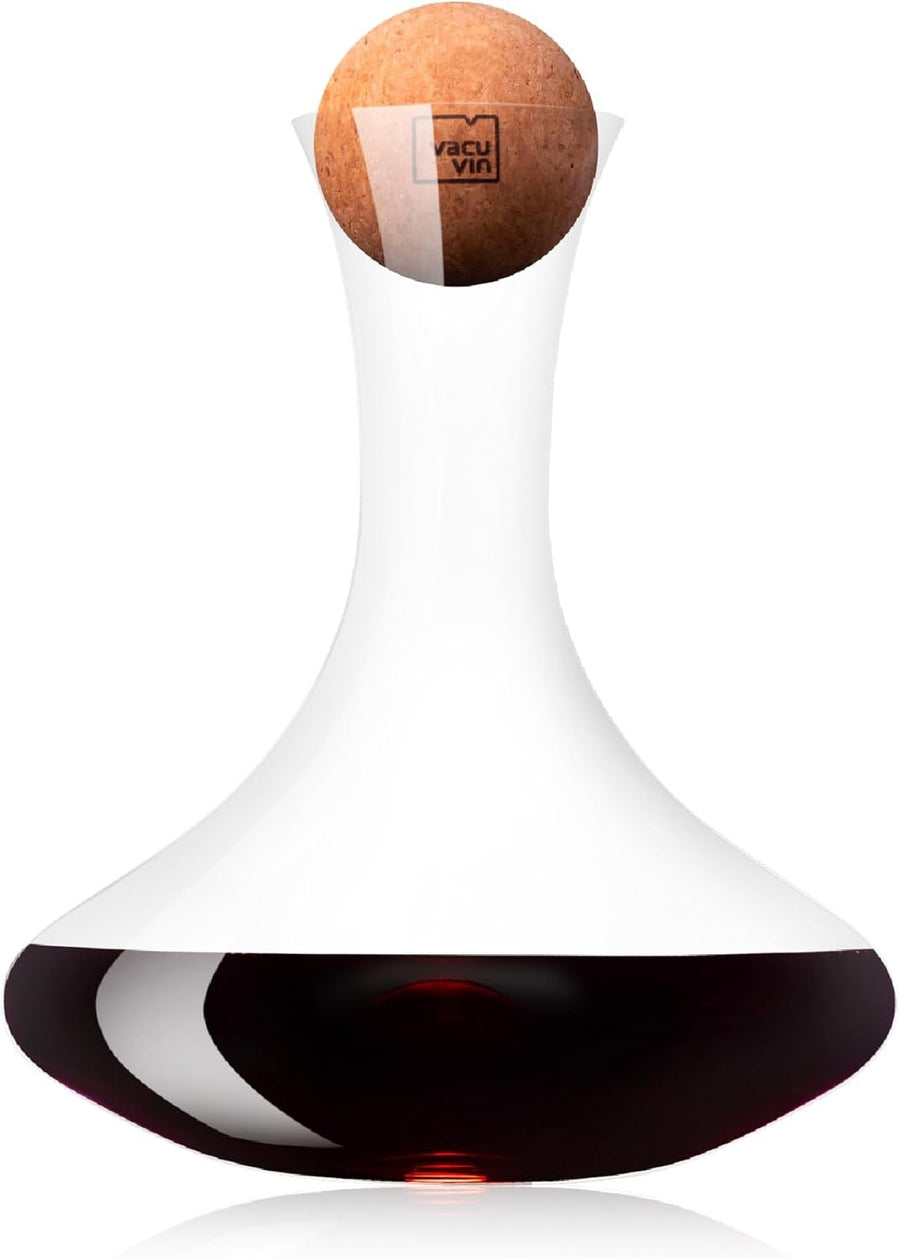 Crystal Wine Decanter with Cork Stopper Elegant Aerating Glass Carafe 1L