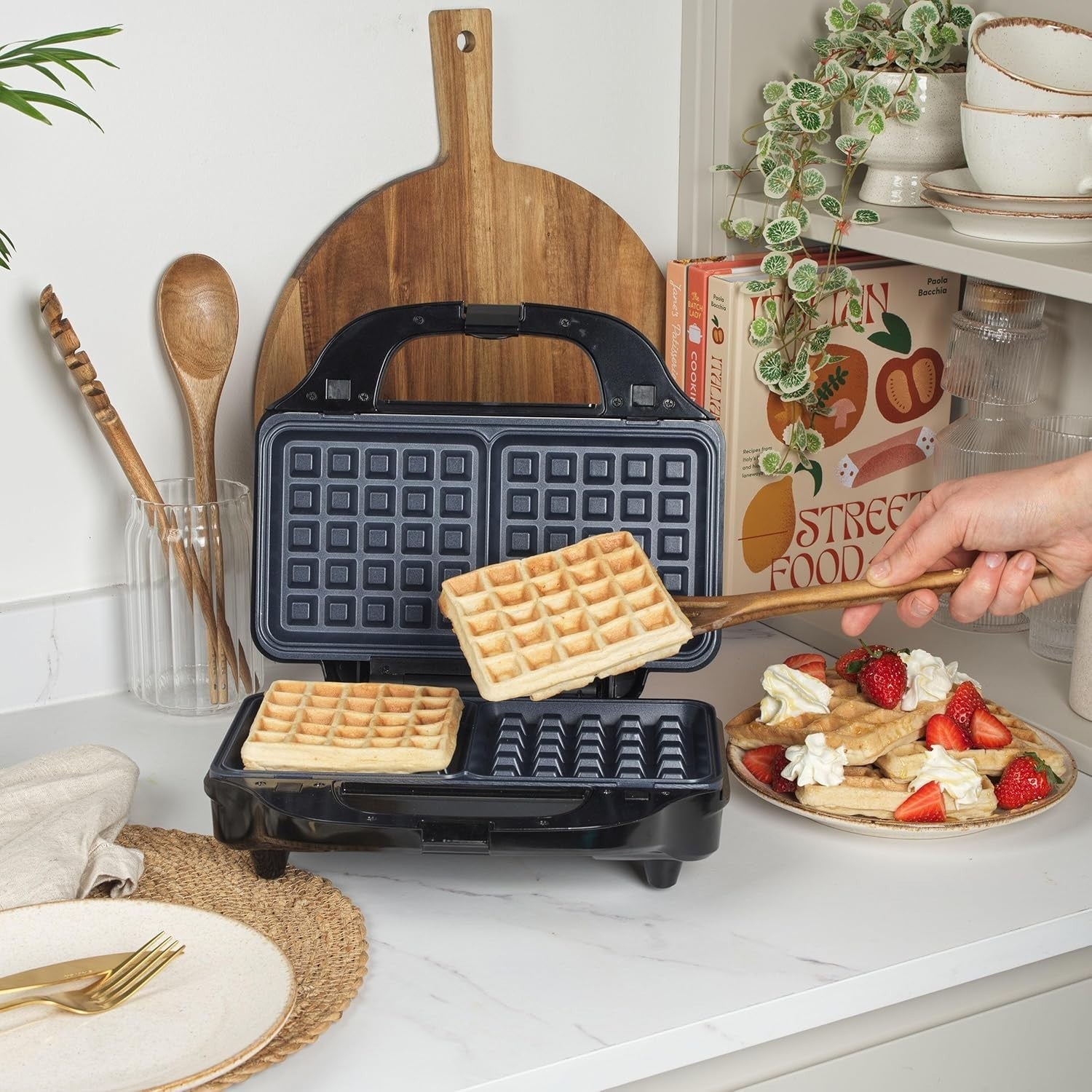 3 in 1 Snack Maker 900W Deep Fill Waffle Panini 26.4cm
