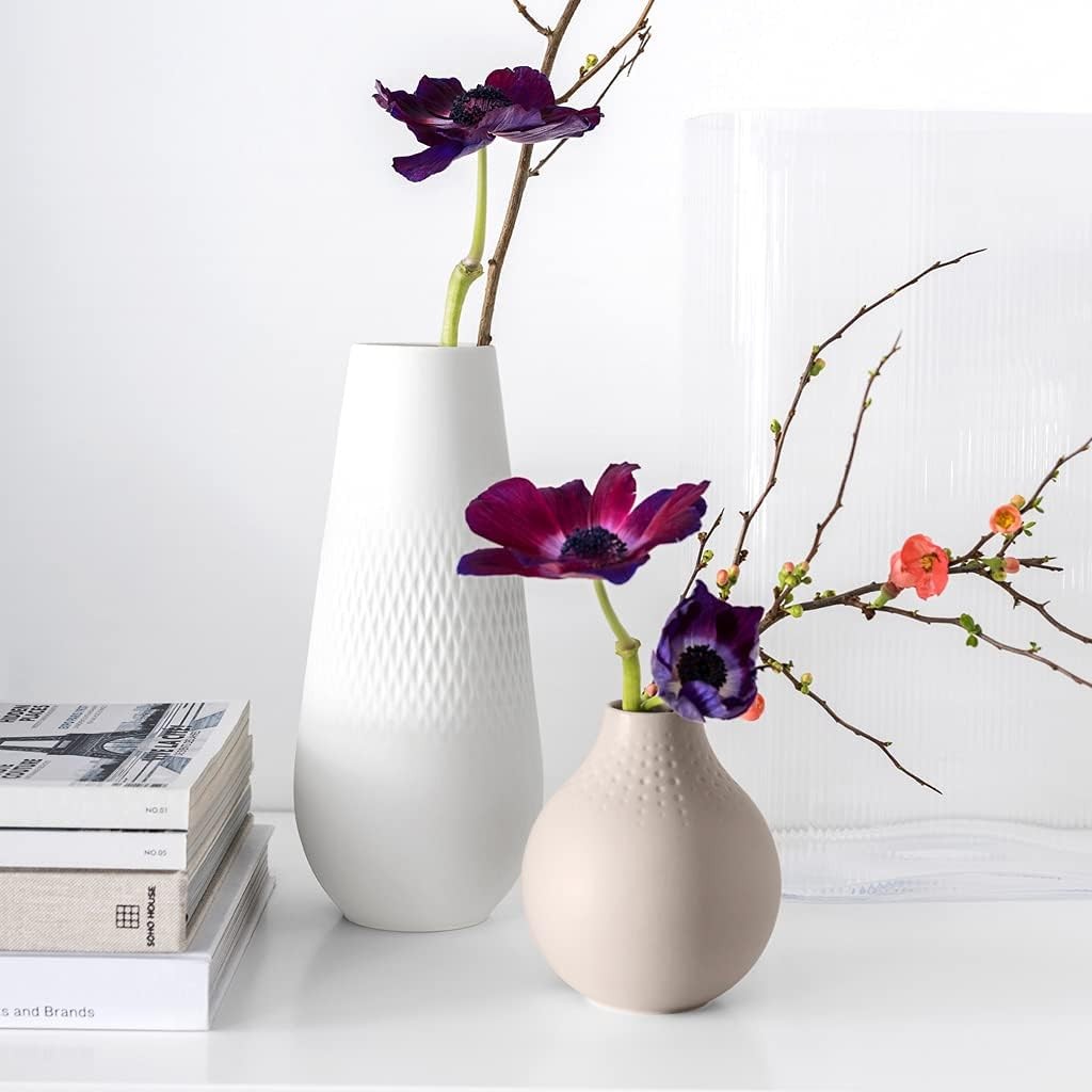 Large White Porcelain Tall Flower Vase Modern Home Decor Gift