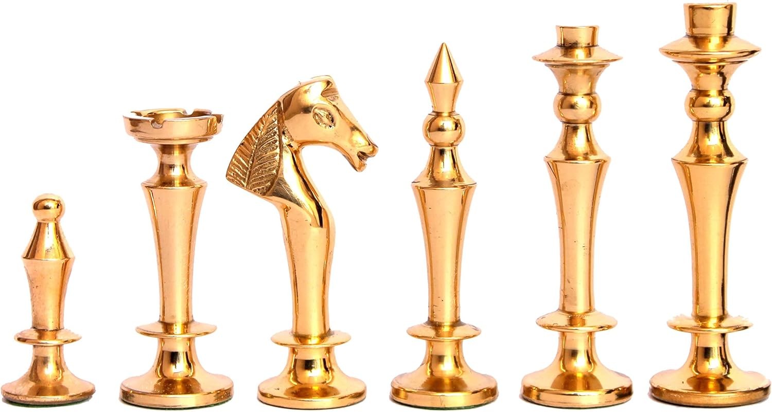 Luxury 2.75" Brass Chess Pieces Set | Hand-Carved Weighted Staunton | Premium