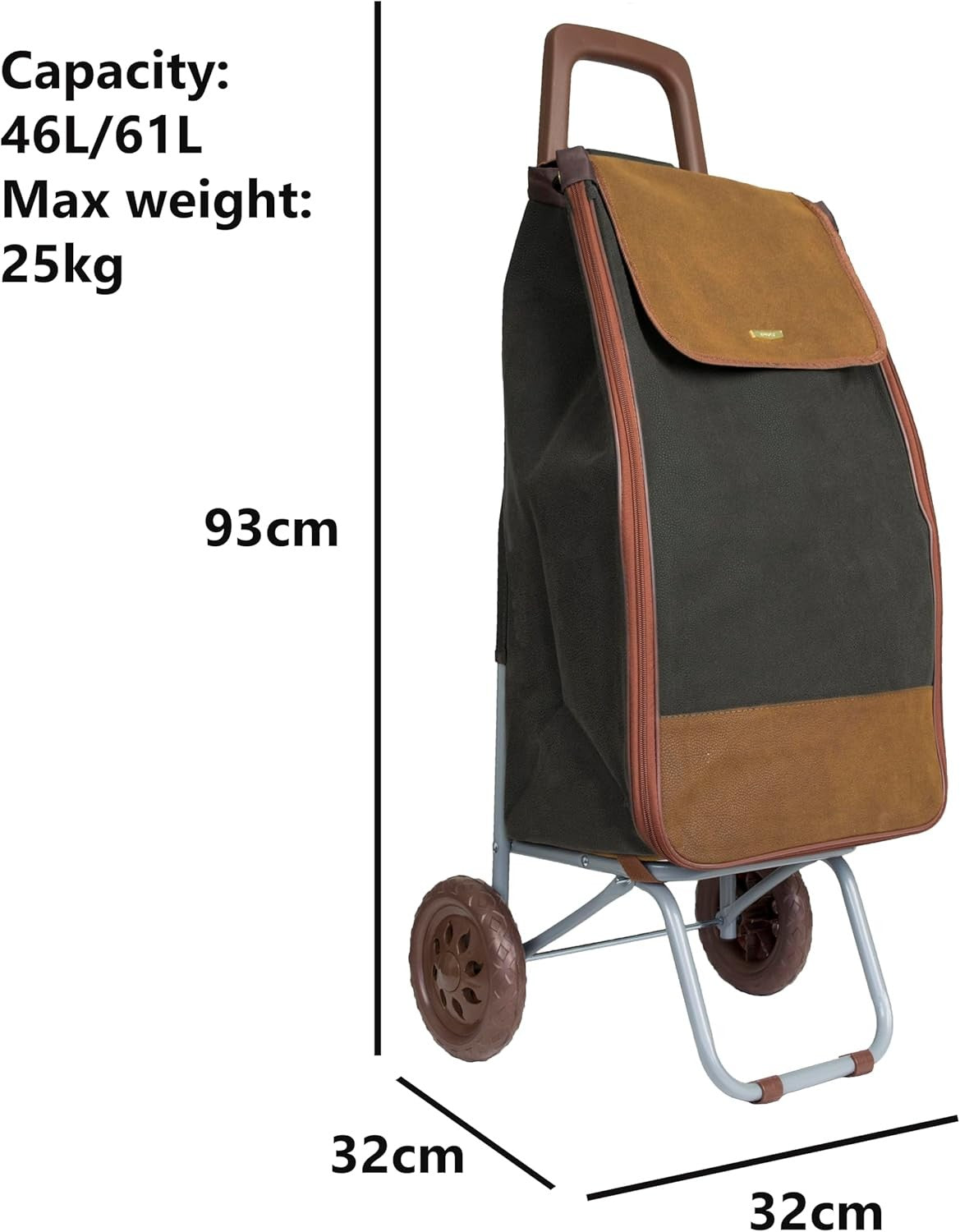 Shopping Trolley with Extendable Bag Lightweight Wheeled Grocery Cart