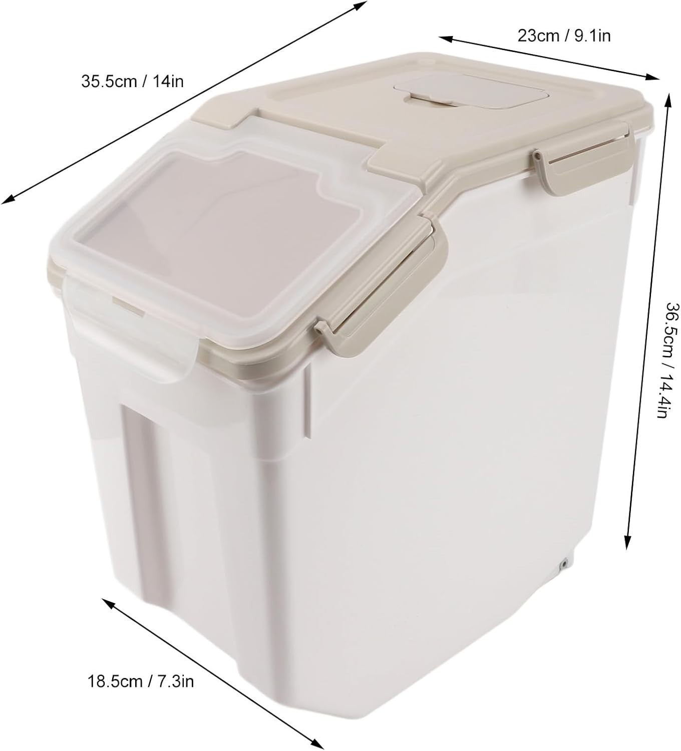 15KG Large Airtight Grain & Pet Food Storage Bin