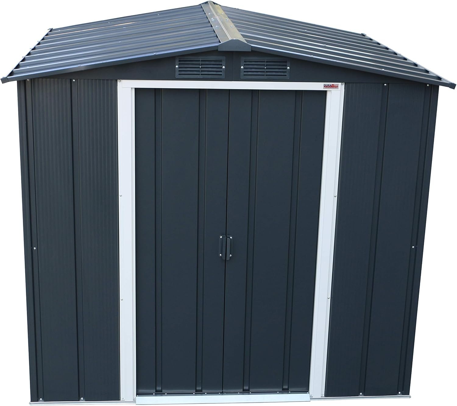 Metal Garden Storage Shed 6x6ft Waterproof Outdoor Tool & Bike Shed Anthracite