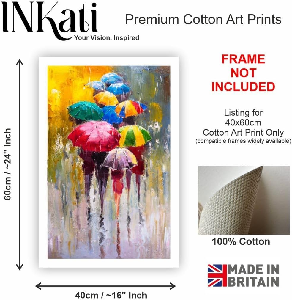 Rainy Walk Street Scene Canvas Wall Art 40×60 cm Urban Decor