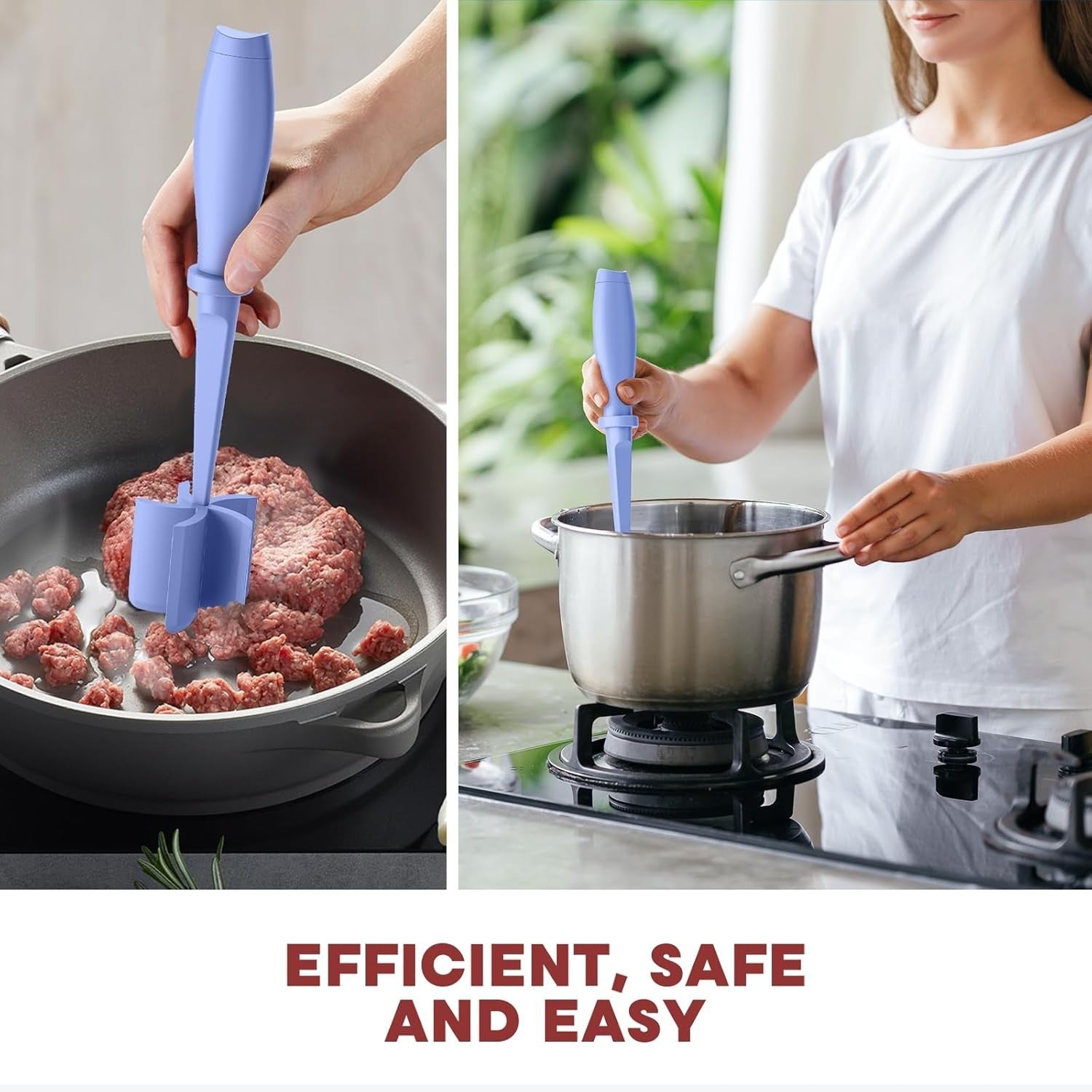 Hamburger Meat Chopper Ground Beef Masher Heat Resistant Purple