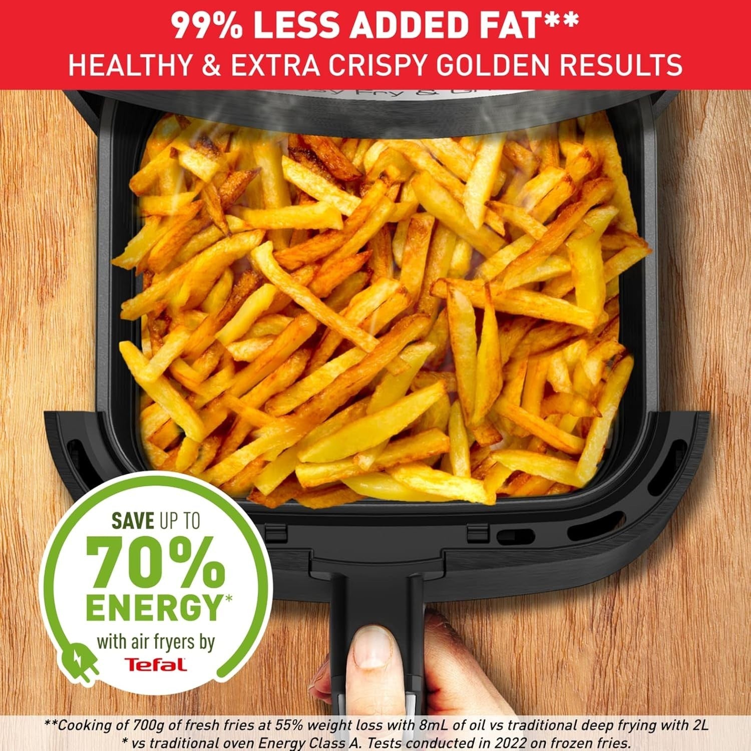 Air Fryer Grill 2-in-1 Digital 4.2L 1550W 8 Programs Dehydrate No Preheat