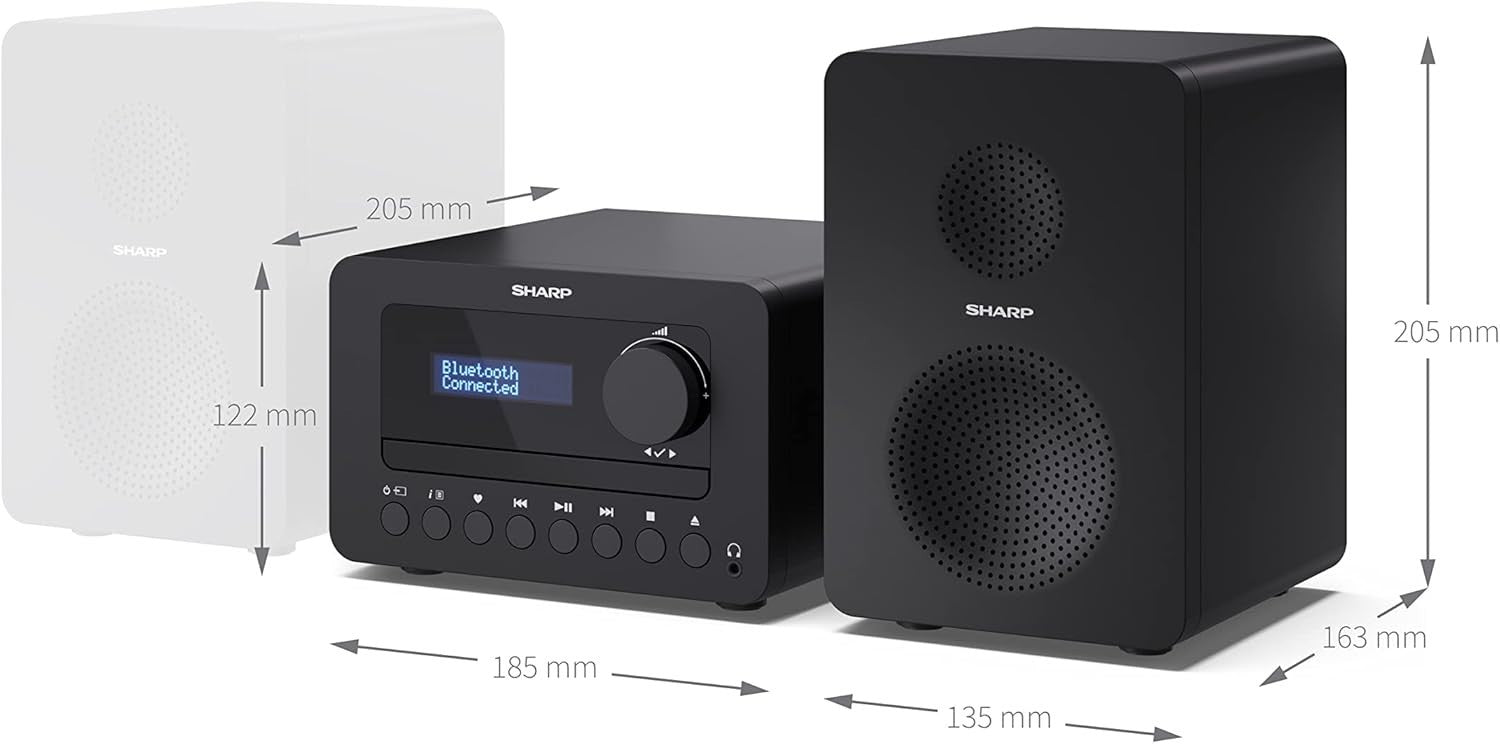 Hi-Fi Stereo System Bluetooth DAB Radio CD Player USB 40W Speakers Remote