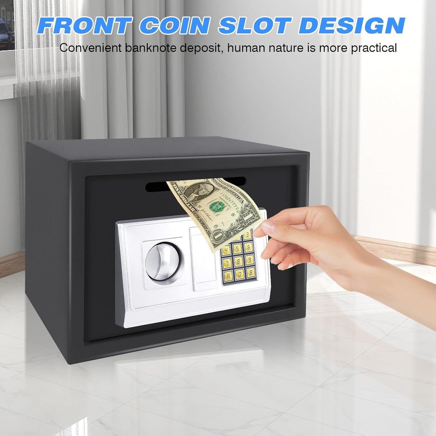 16L Digital Drop Safe Box Electronic Keypad Cash Deposit Security