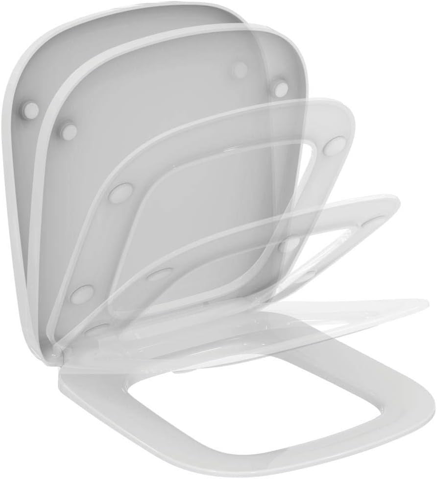 Esedra Slim Toilet Seat White Soft Close Wrapover Durable Duroplast