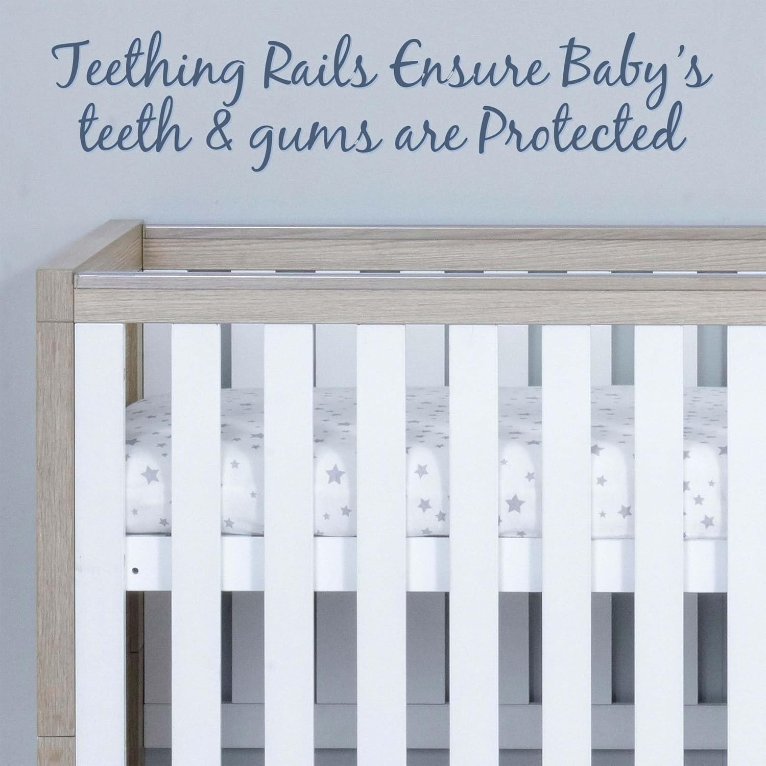 Convertible Baby Cot Bed with Drawer Toddler Bed Adjustable Height Oak White
