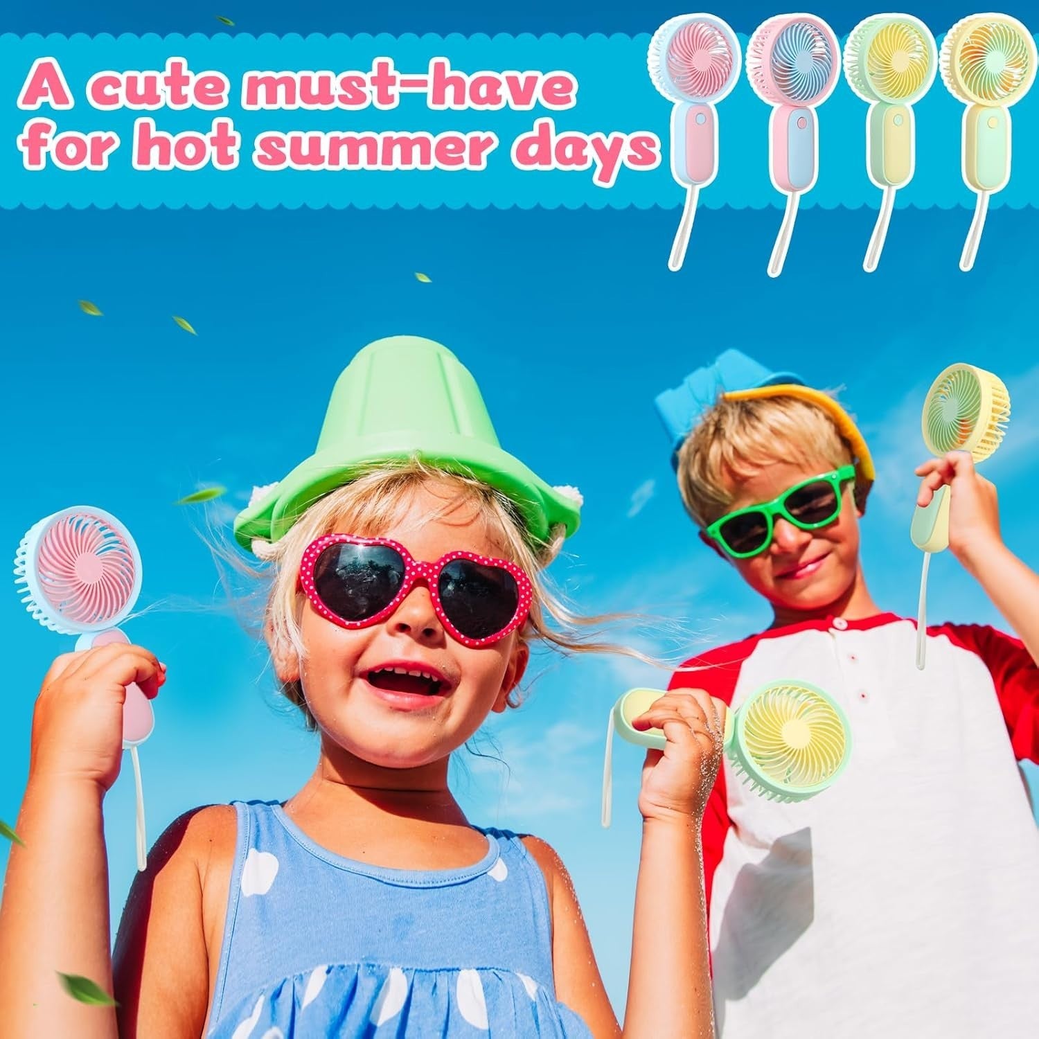 20x Mini USB Rechargeable Handheld Fans Portable Small Cool Travel Set 4 Colours