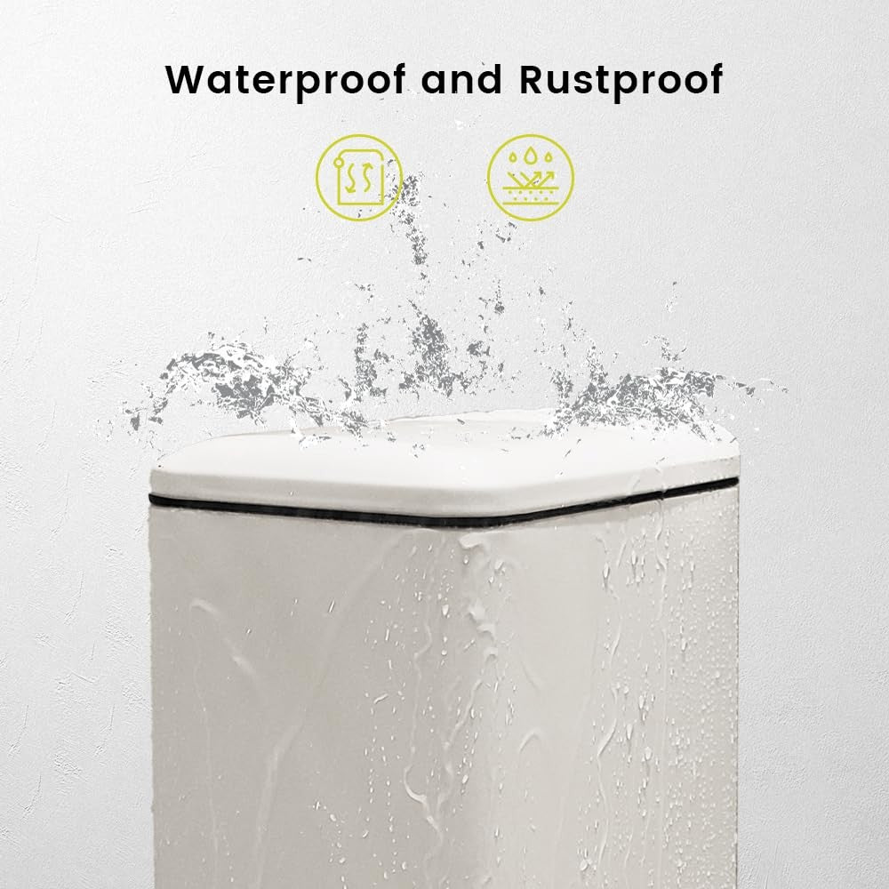 45L Kitchen Pedal Bin Soft Close Stainless Steel White