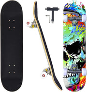 31 Inch Complete Skateboard Maple Wood Double Kick Longboard