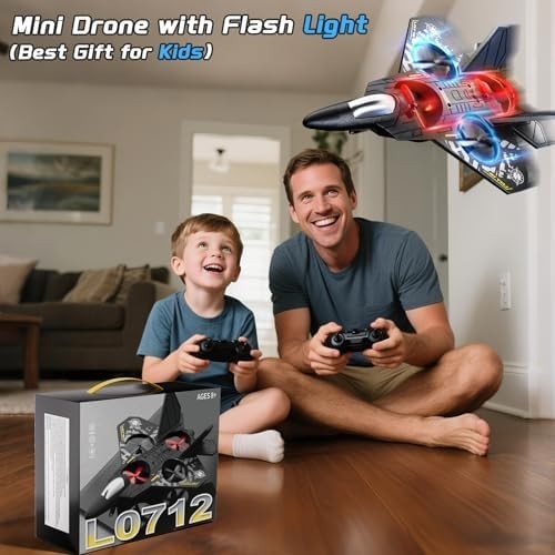 Kids RC Airplane Drone with Lights, Remote Control, 360° Flips, Easy Flight