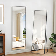 Full Length Black Mirror 147x44cm Freestanding & Wall Mount Bedroom Use