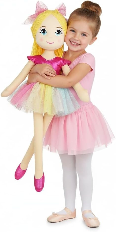 80cm XL Ballerina Princess Plush Doll Life Size Soft Pink Gift for Girls
