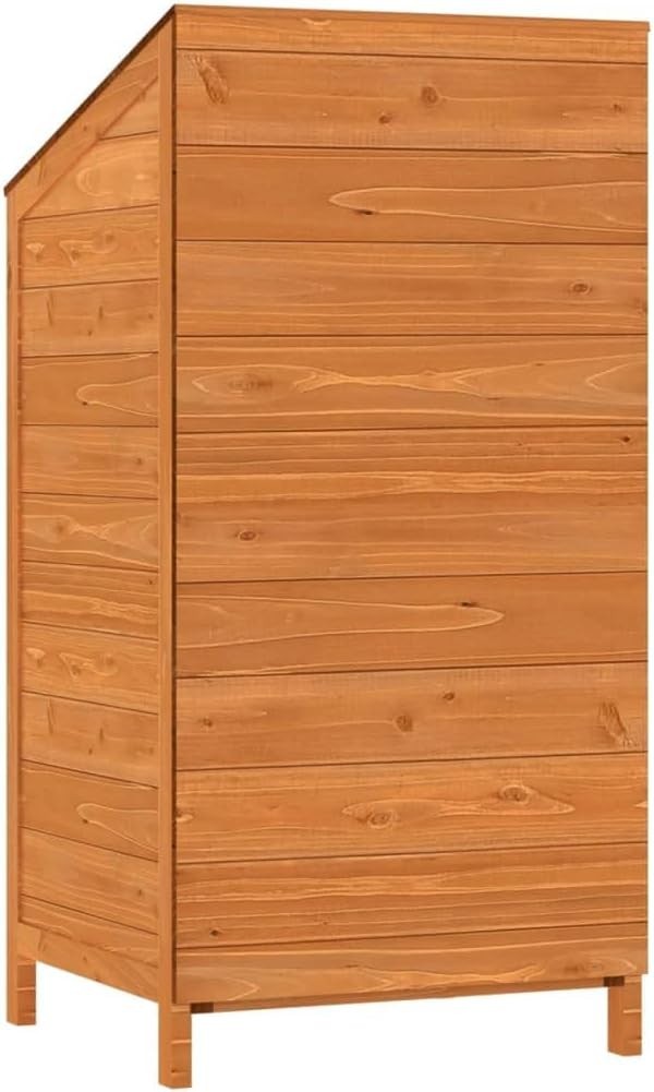 Solid Fir Wood Garden Shed 55x52x112cm Outdoor Tool Storage Brown