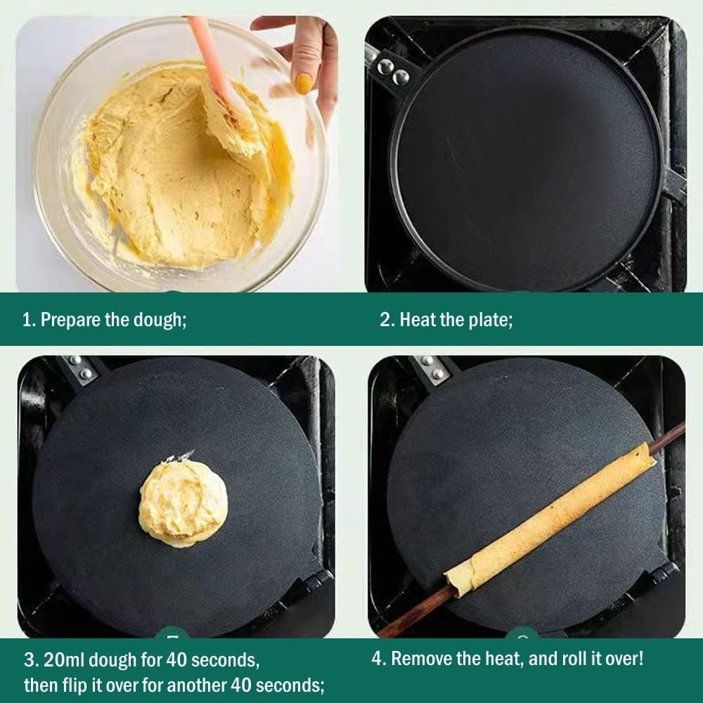 Stovetop Waffle Cone Maker | Non-Stick Cast Aluminium Cone & Crêpe Pan