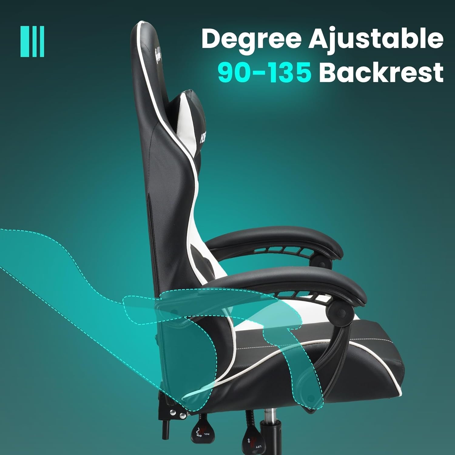 Ergonomic Gaming Chair High Back Racing Desk Chair 150kg PU Leather