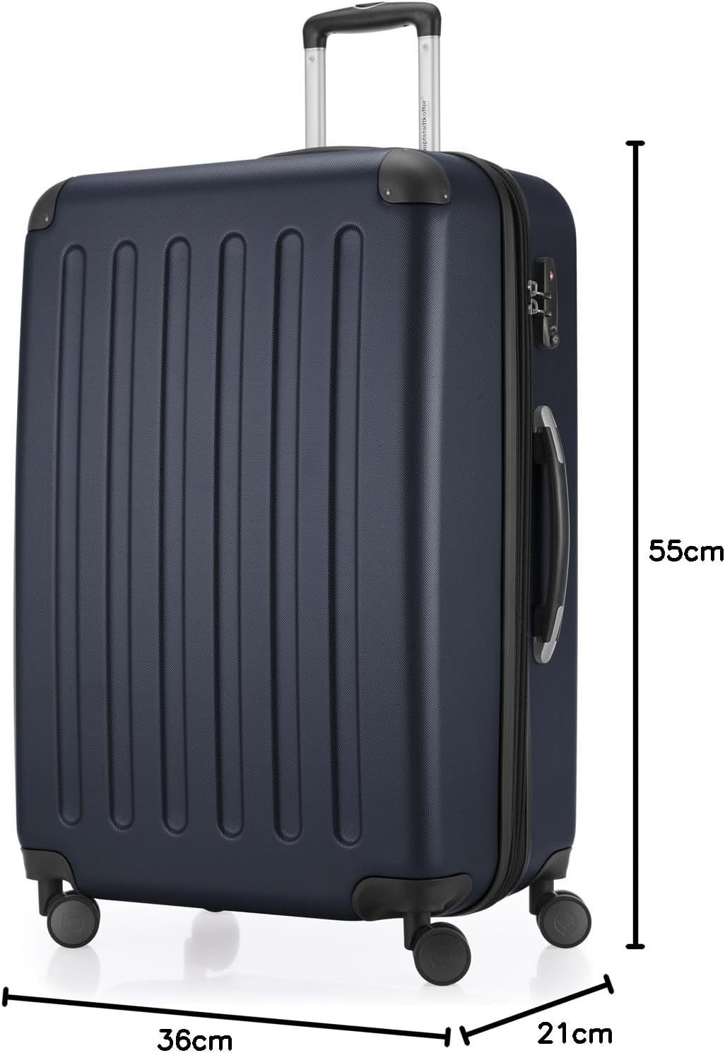 Expandable 55cm Carry On Suitcase PC ABS Hard Shell Spinner TSA Cabin Bag