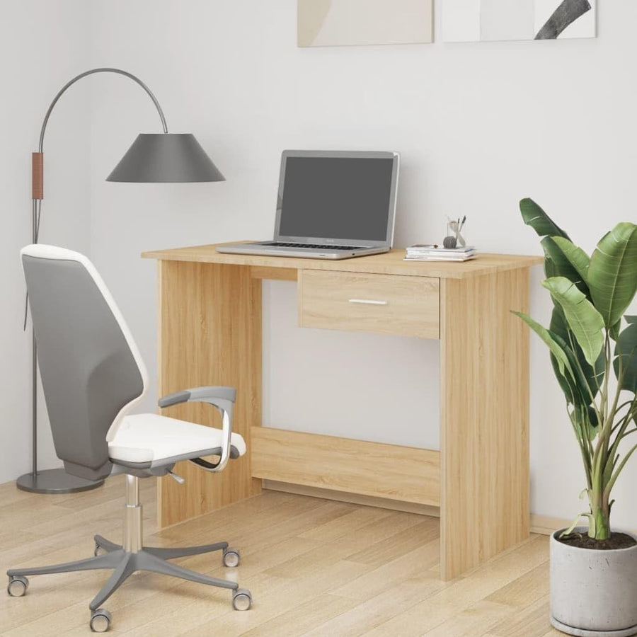 Sonoma Oak 100x50cm Computer Desk with Drawer, Home Office Laptop Table