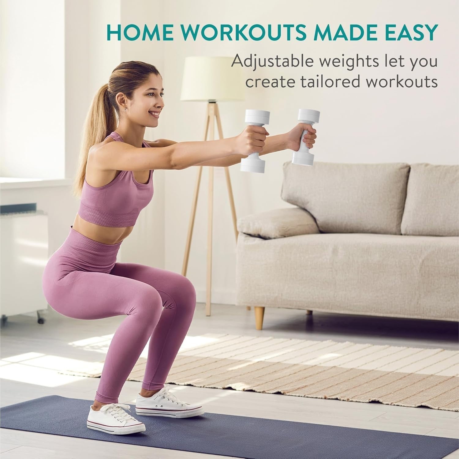 Compact Adjustable Hand Weights 1–3.5kg Non Slip Dumbbells Home Fitness
