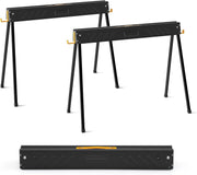 1000kg Folding Saw Horses Pair Heavy Duty Metal Trestles 2x4 Support Hooks