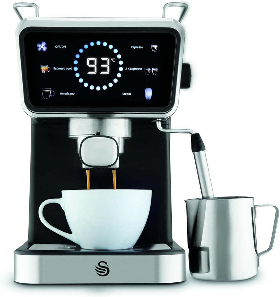Digital Espresso Coffee Machine 20 Bar Pump Milk Frother Touch Controls 1.5L