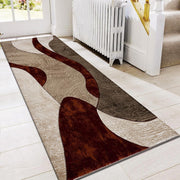 Rust Runner Rug 80x150cm Soft Thick Pile Anti Slip Abstract Hallway Carpet