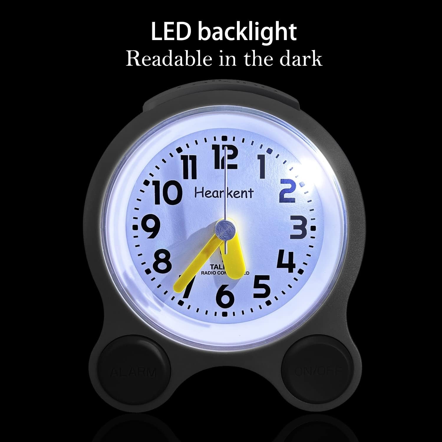 Yellow Talking Dementia Alarm Clock Large Numbers Voice Time Announce