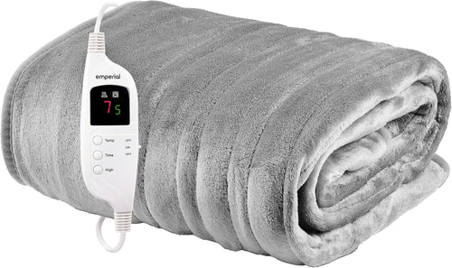 Electric Heated Throw Blanket 9 Heat Settings Digital Timer Soft Fleece 160x130c