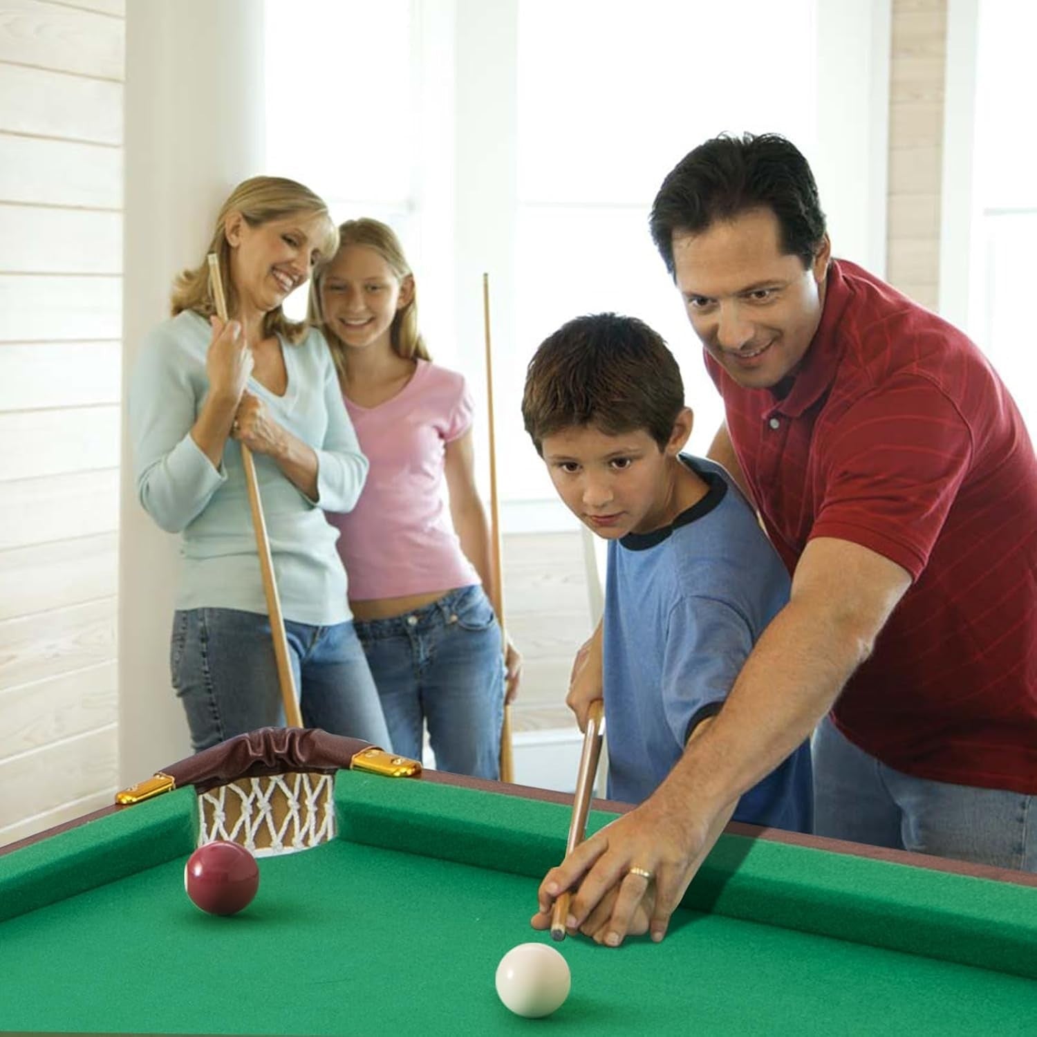 Compact Foldaway Pool Game Table 4FT Portable Snooker Set Home Office