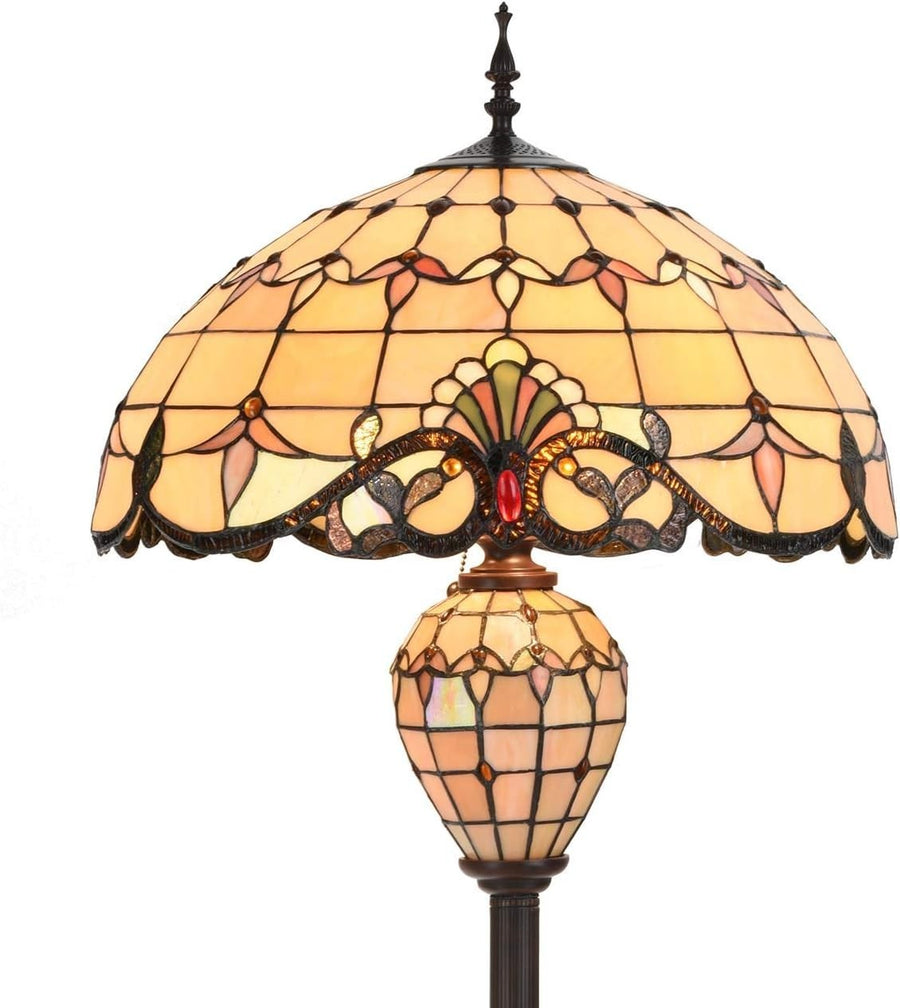 Tiffany Style Floor Lamp Stained Glass 165cm Double Light Vintage Decor