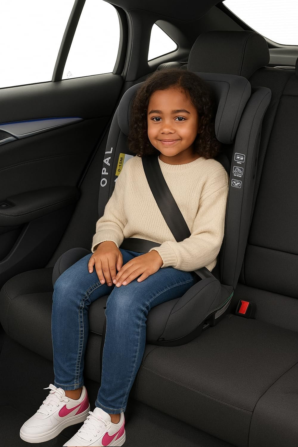 i-Size R129 Car Seat 76–150cm ISOFIX High Back Booster with Top Tether