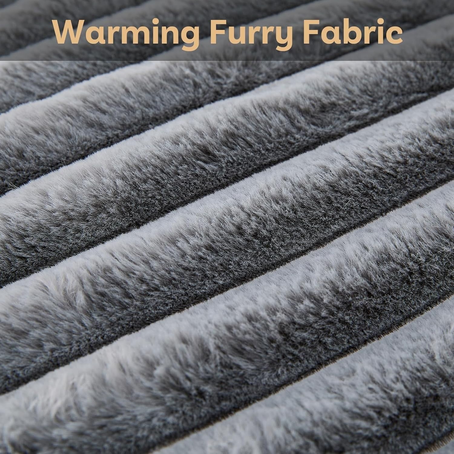 XL Orthopedic Dog Bed 35x25in Washable Furry Sofa Grey