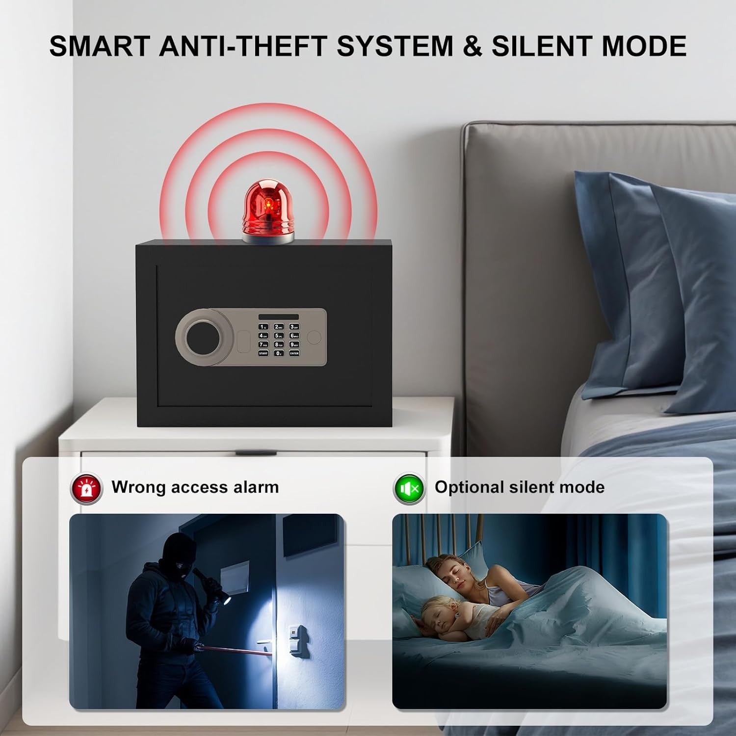 16L Digital Safe Box Heavy Duty Steel Alarm Security Safe Lock